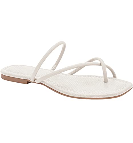 Women's Square Toe Slide Sandals - Comfortable Strappy Flip Flops with Toe Ring Design | Summer Casual Slip-On Slippers for Beach, Pool, and Home Wear