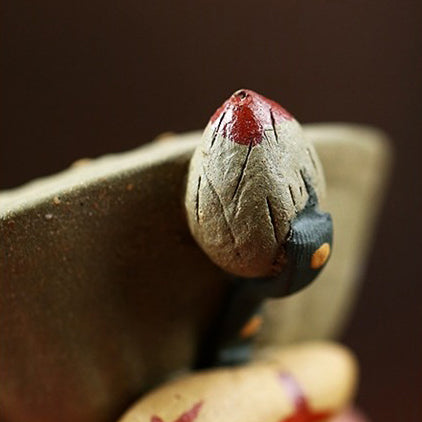 Yixing Clay Lotus Seedpod Tea Pet - Handmade Ceramic Water Spray Figurine for Tea Ceremony & Zen Decor | Perfect Gift for Tea Lovers & Home Office Decor