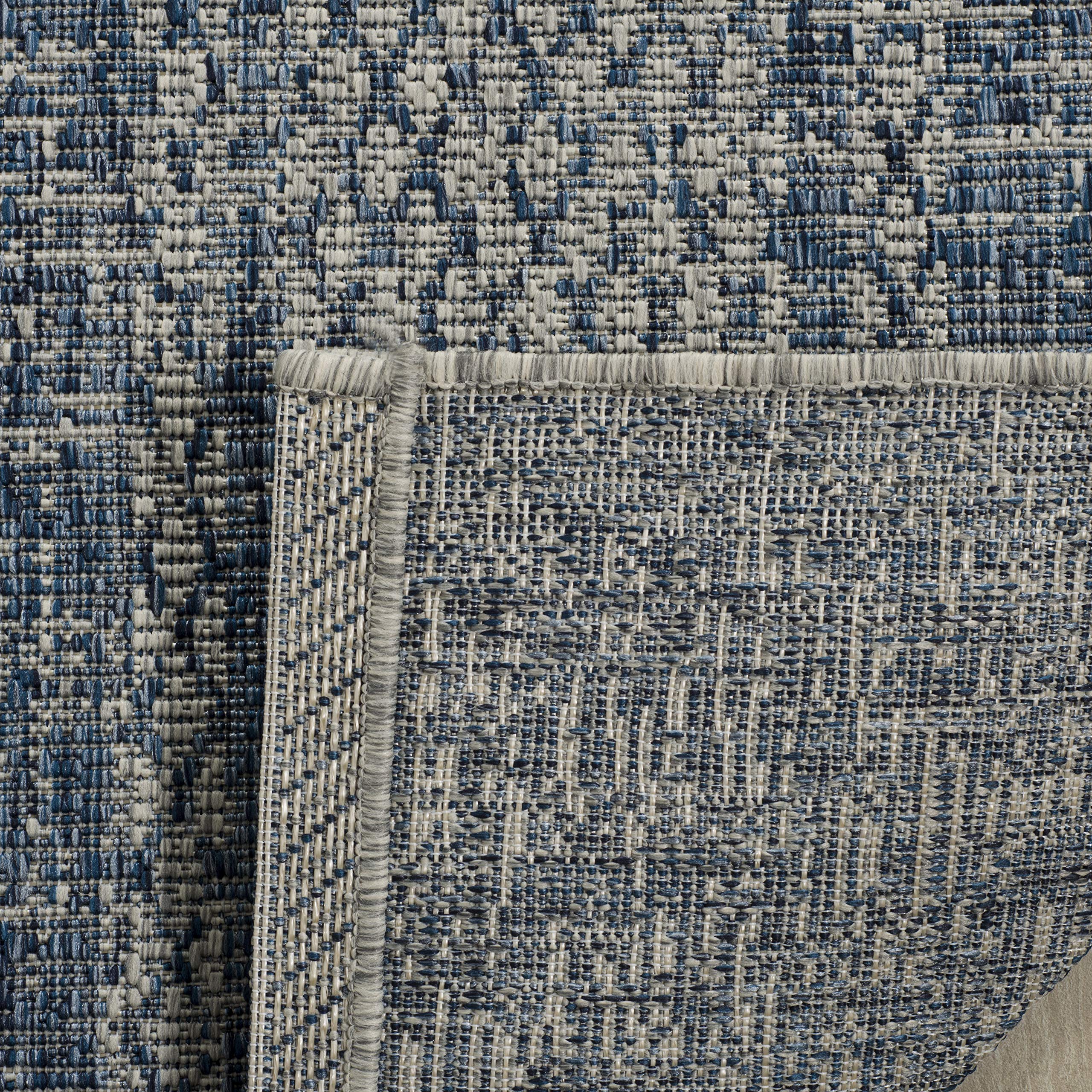 SAFAVIEH Courtyard Collection 9' x 12' Light Grey Blue Indoor Outdoor Waterproof Rug - Easy to Clean, Perfect for Patio, Backyard, Mudroom, and High Traffic Areas