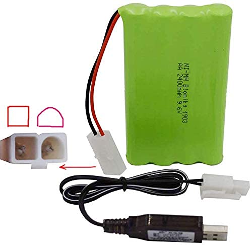 Blomiky 1 Pack 9.6V 2000mAh NiMH Rechargeable 8-Cell AA Battery Pack with Tamiya Connector for RC Cars, Trucks, Tanks & Vehicles - Perfect for Remote Control Hobbyists and DIY Enthusiasts