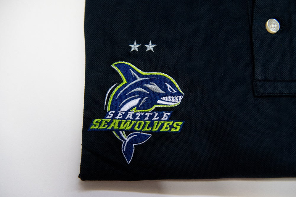 Seawolves x Eden Park Navy Polo Shirt for Men - Premium Cotton Casual Wear for Golf, Business & Outdoor Activities