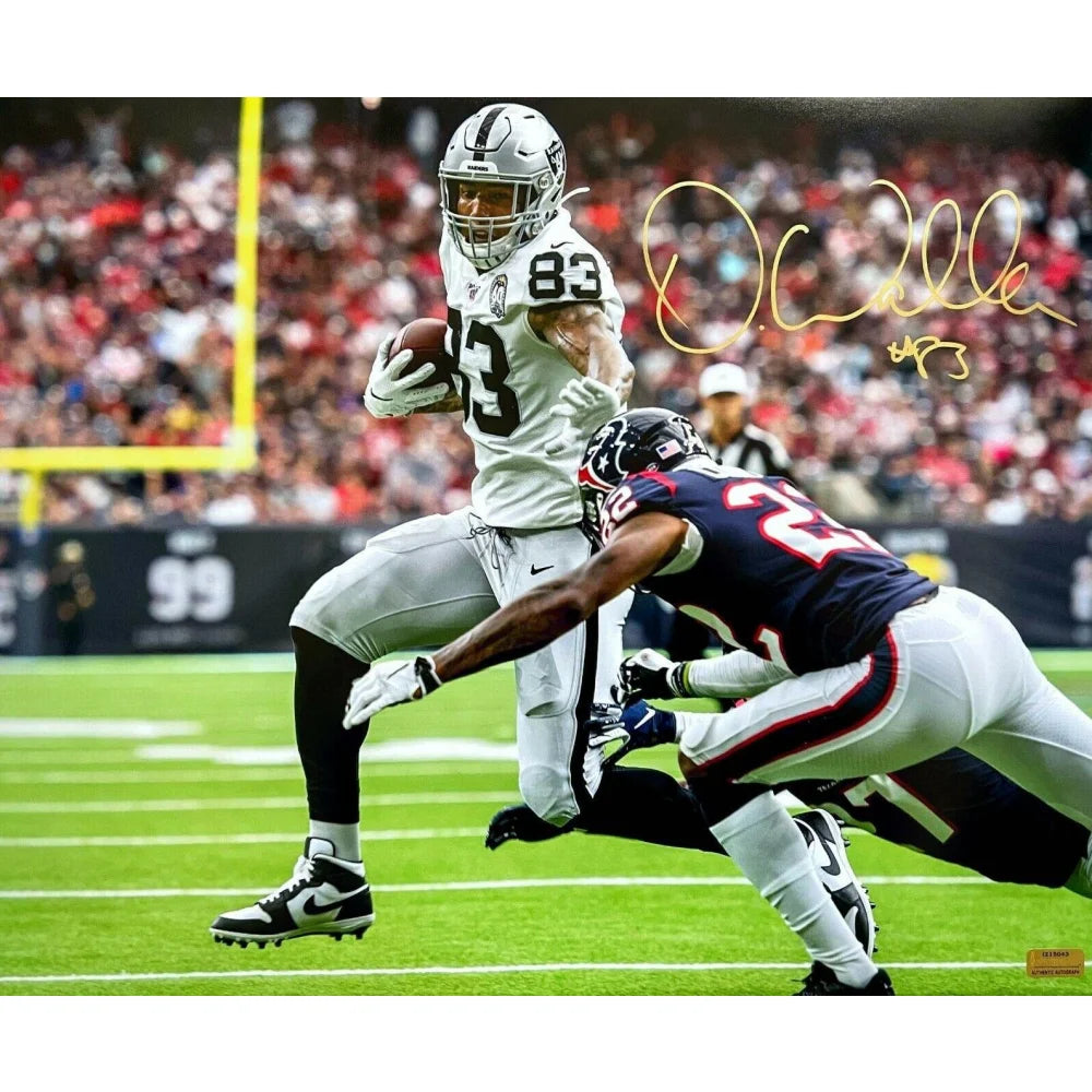 Darren Waller Autographed Las Vegas Raiders 16x20 Framed Photo with COA - Signed Memorabilia for Sports Fans & Collectors - Perfect for Man Cave, Game Room, or Office Decor