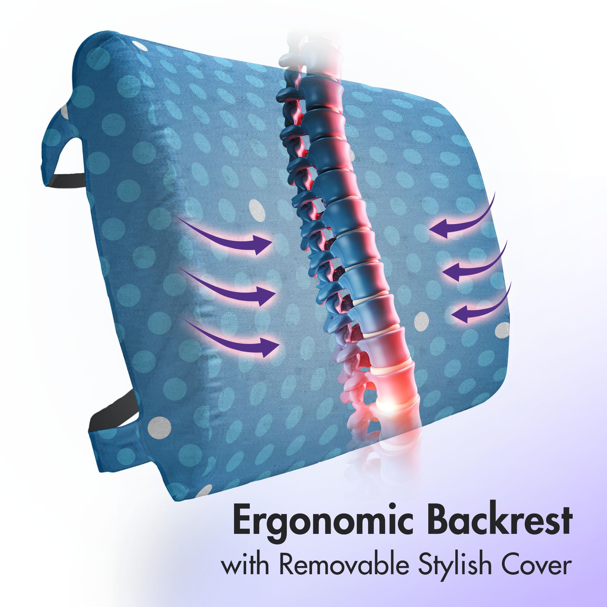 Ambesonne Blue Lumbar Support Pillow for Office Chair & Car Seat - 14