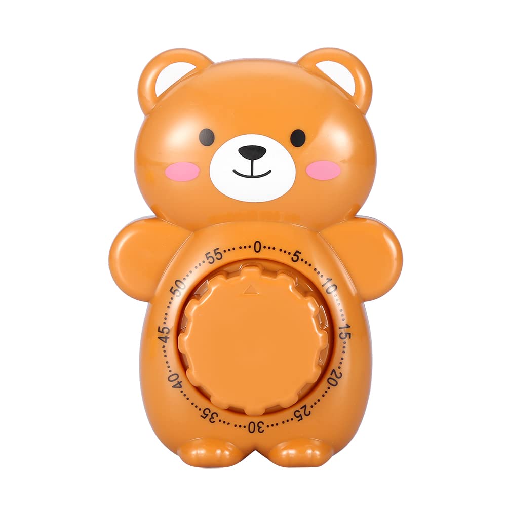 Cute Bear Mechanical Kitchen Timer - Manual Alarm for Cooking & Baking