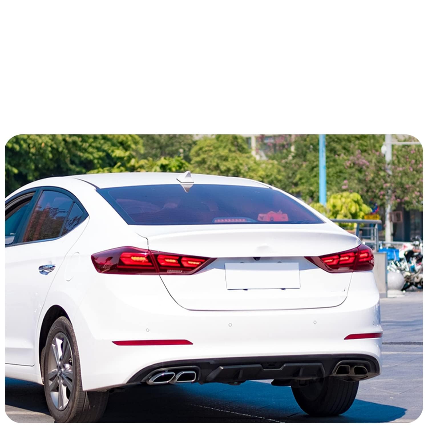 2017-2018 Hyundai Elantra LED Tail Lights with Sequential Turn Signal & DRL - Red Vivad Rear Lamp Assembly with Startup Animation | Perfect for Night Driving & Car Customization