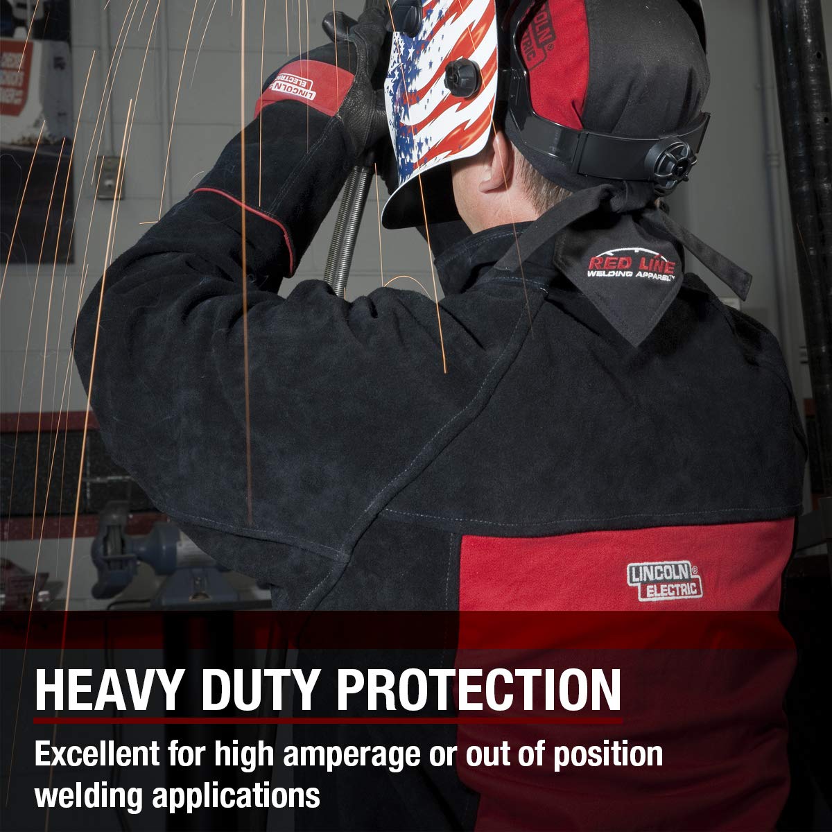 Lincoln Electric Heavy Duty Leather Welding Jacket - XL Size (K2989-XL) | Flame Resistant Workwear for High Amperage & Overhead Welding | Perfect for Industrial, Construction & Metal Fabrication Work