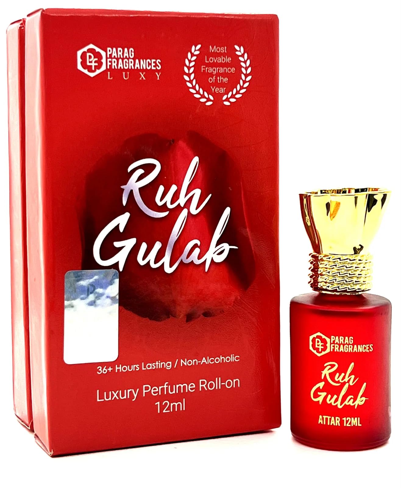 Parag Fragrances Ruh Gulab Attar 12ml - Alcohol-Free Natural Rose Perfume Oil for Men & Women | Religious Ceremonies, Meditation & Personal Use | Long-Lasting Floral Scent for Daily Wear & Special Occasions