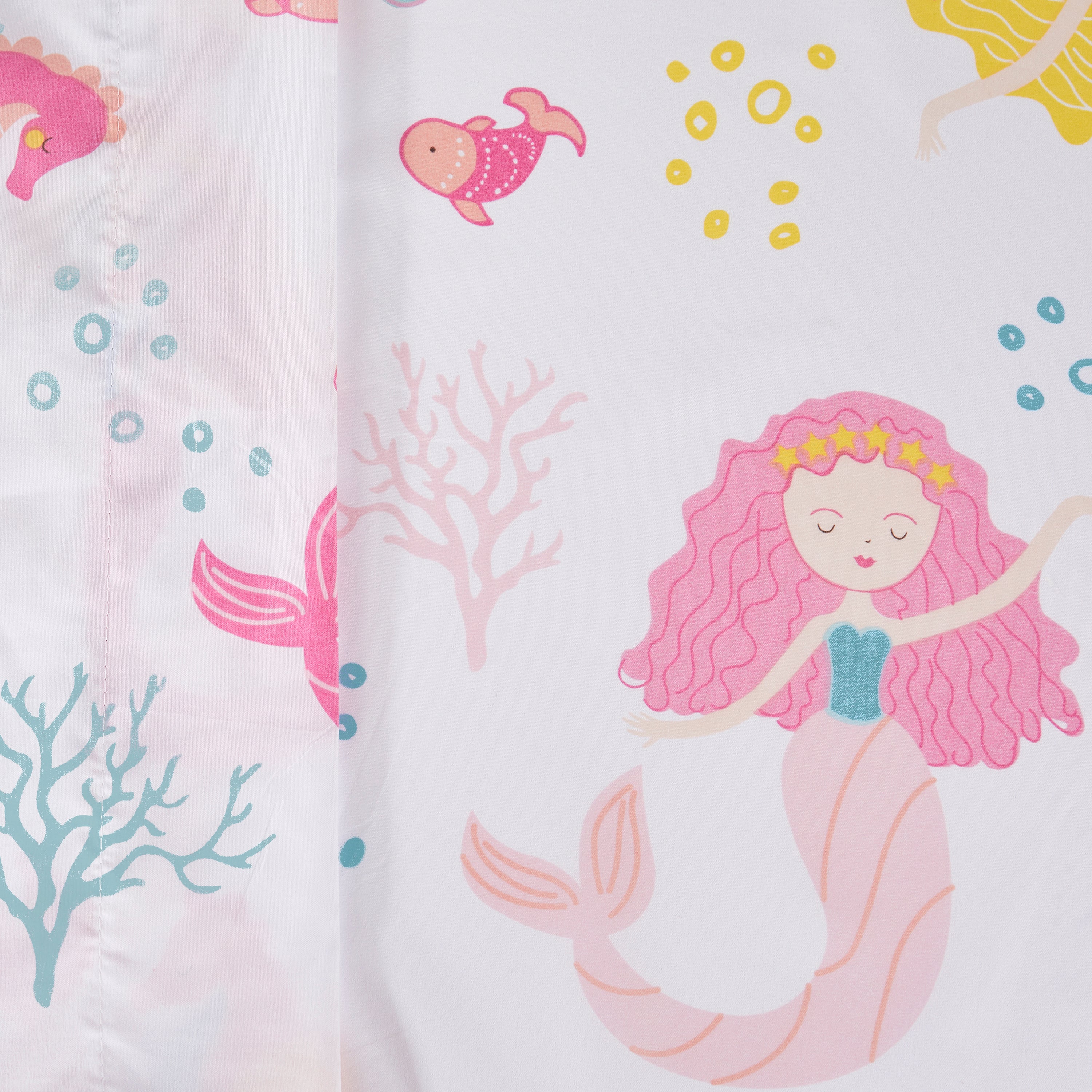 Luxury Mermaid Print Bed Sheet Set - Soft & Breathable Queen Size 4-Piece Bedding for Girls & Teens - Perfect for Kids' Rooms, Dorm Decor & Themed Bedrooms