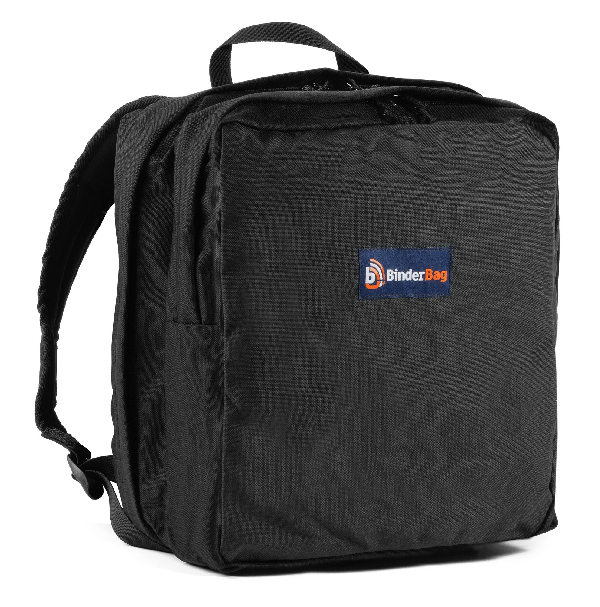BinderBag Backpack - Zippered 3-Ring Binder Organizer with Multiple Pockets (Black) - Perfect for School, College, Office & Travel Organization