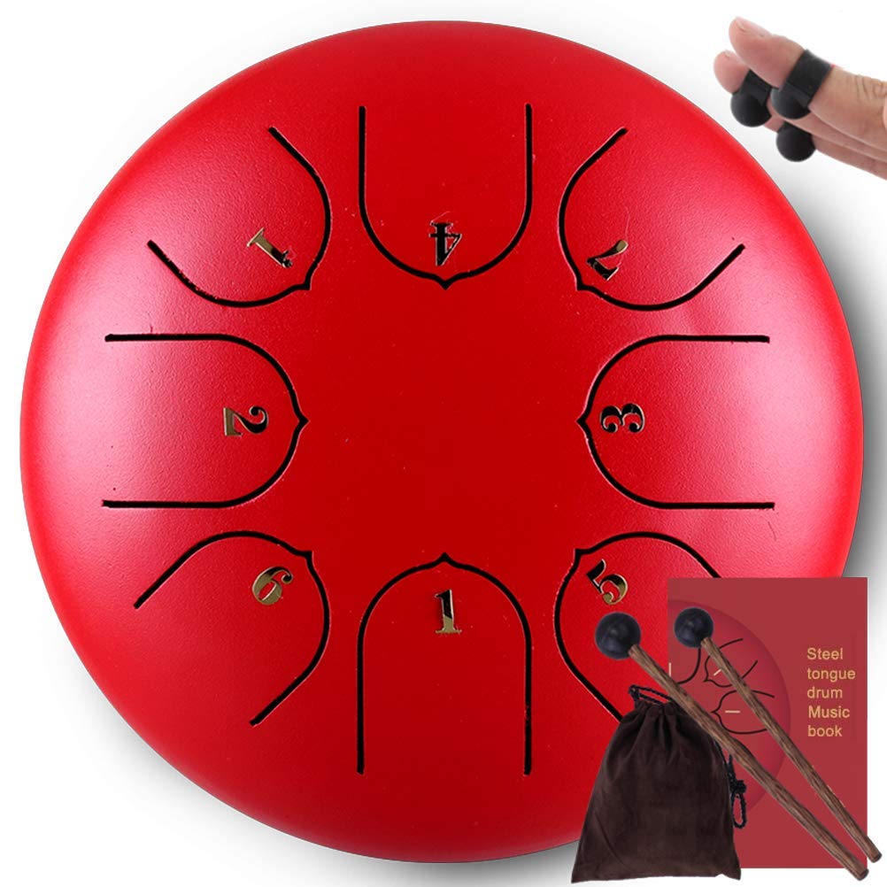BGSFF 6-Inch 8-Note C Major Steel Tongue Drum | Handpan, Hang Drum & Aum Drum for Meditation, Yoga & Sound Healing | Percussion Instrument for Adults & Kids | Perfect for Relaxation, Music Therapy & Spiritual Practice