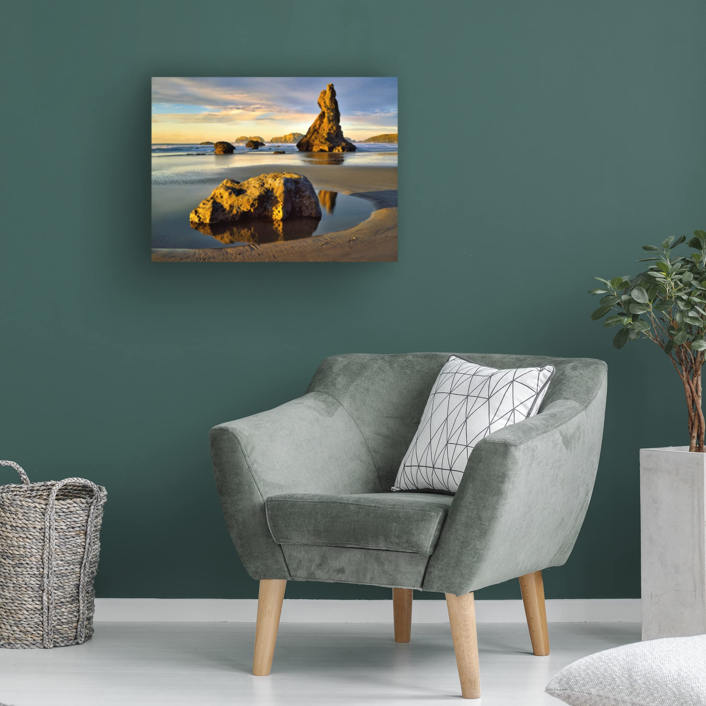 Dennis Frates Rocky Coast 5 Canvas Wall Art Print - Seascape Ocean Painting for Living Room, Bedroom & Office Decor
