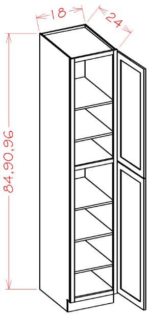 ACW U188424 Casselberry Antique White 18x84 Pantry Cabinet - Ready-to-Assemble Kitchen Storage for Spices, Dry Food & Utensils
