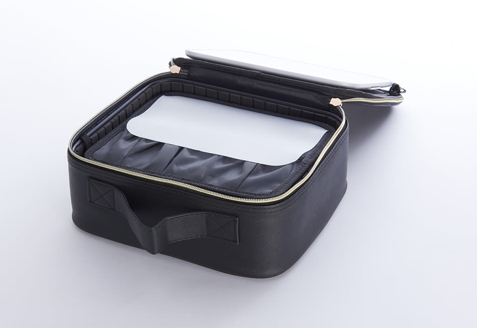 IGIA Travel Makeup Case with Mirror - Portable Cosmetic Organizer for Women, Perfect for Travel, Gym & On-the-Go Beauty Essentials