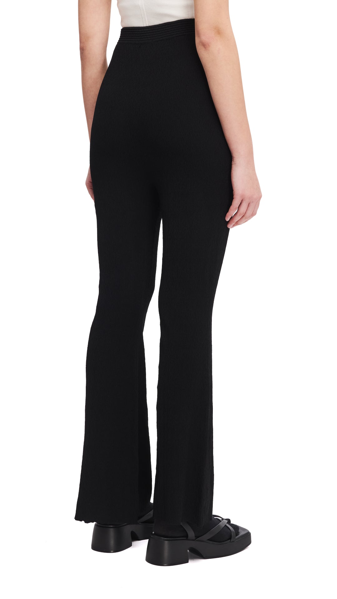 Stylish Knitted Boot Cut Pants for Women - Comfortable Stretch Bootleg Trousers for Casual & Office Wear | Perfect for Work, Travel & Everyday Outfits
