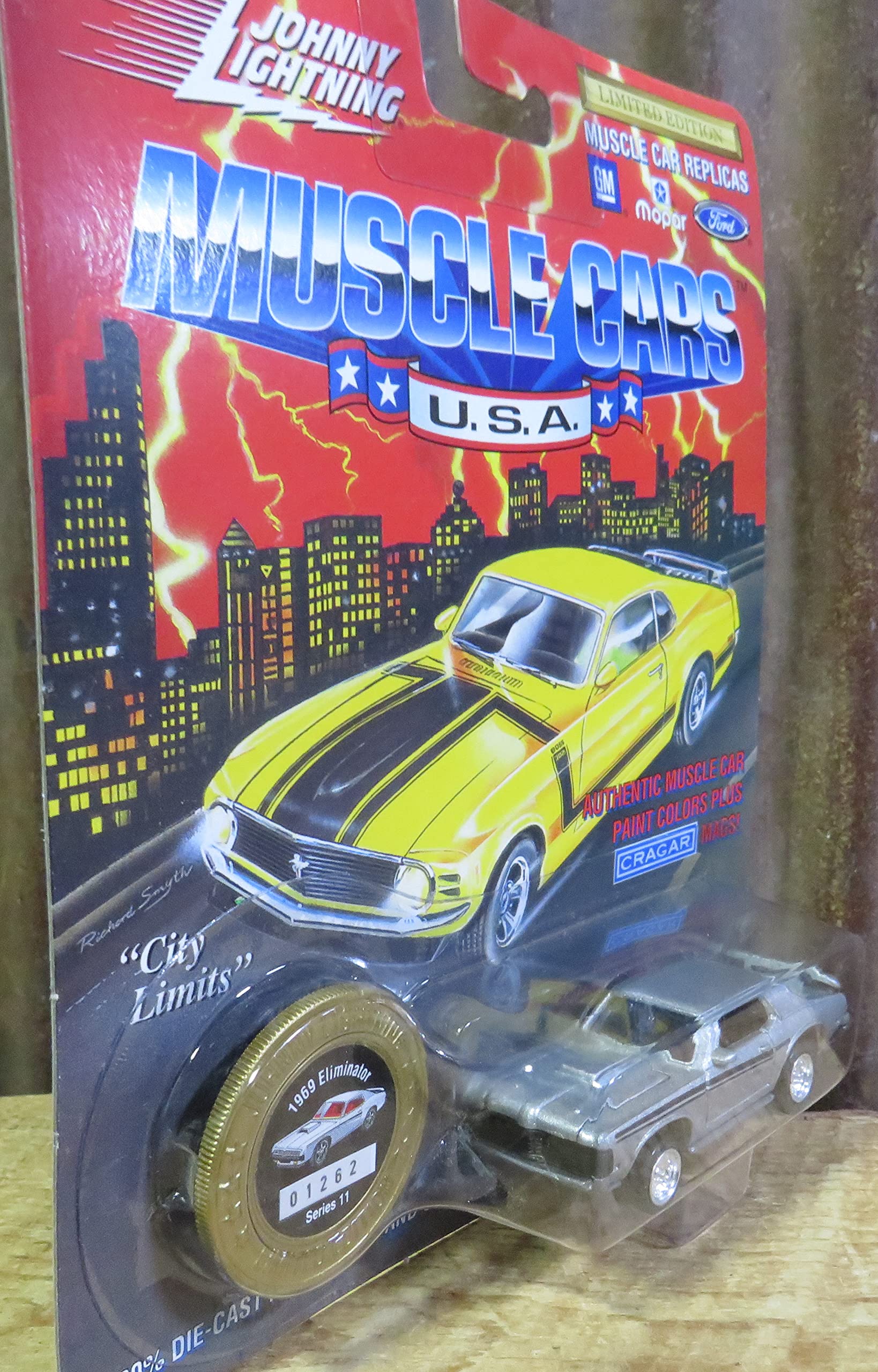 Johnny Lightning 1969 Eliminator Grey Muscle Car - USA Series 11 with Collector Coin | Diecast Model for Car Collectors & Display Showcase