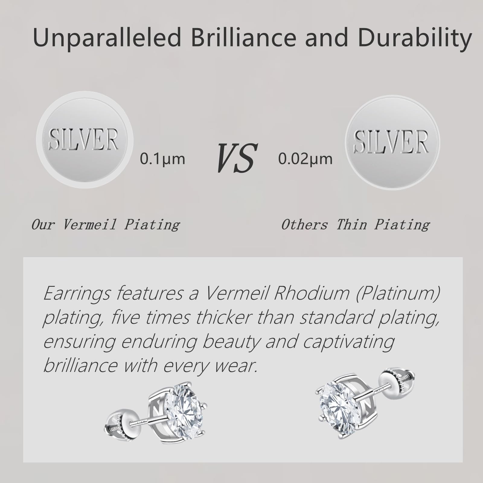 Moissanite Stud Earrings for Women 0.8CT-4CT - 14K Gold Plated Wedding Anniversary Birthday Valentine's Day Christmas Mother's Day Gifts for Wife, Mom, Girlfriend - Perfect for Everyday Wear, Date Nights & Special Occasions