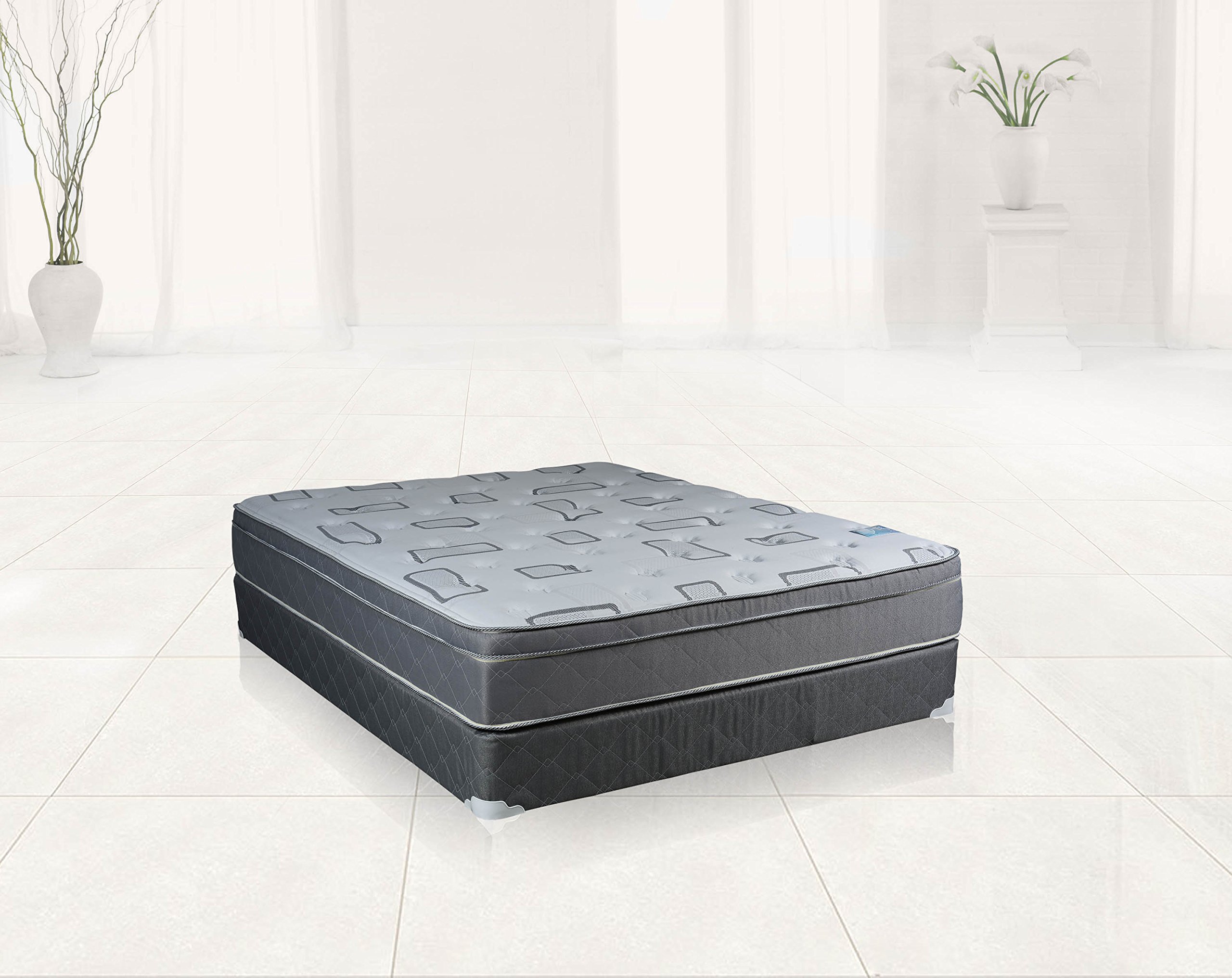 Fully Assembled Queen Size Box Spring in Beige - Premium Bed Foundation for Enhanced Comfort & Support - Perfect for Bedrooms, Guest Rooms & Dormitories