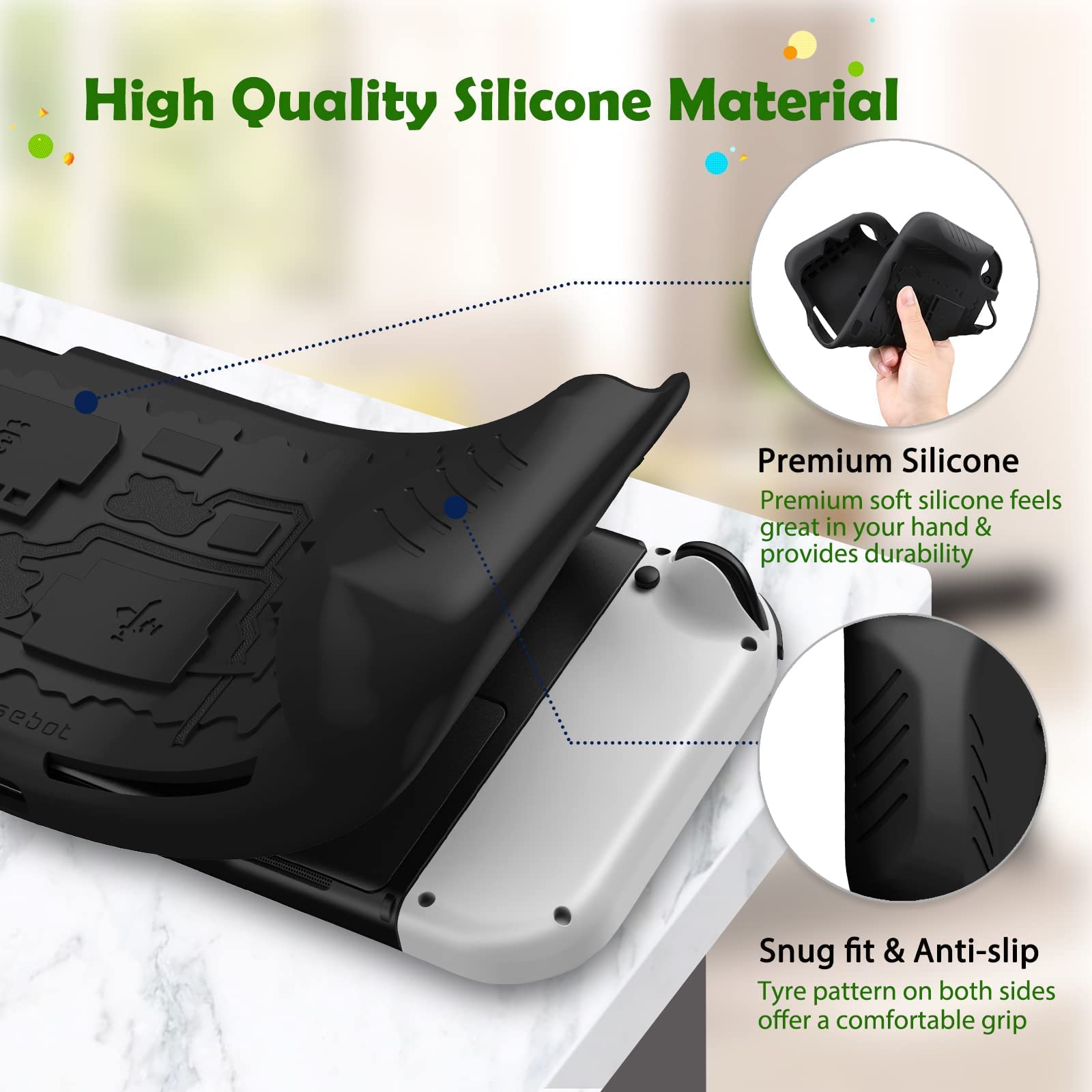 Fintie Protective Bundle for Nintendo Switch OLED Model 2021 & Switch 2017 - Slim Fit Carrying Case + Soft Silicone Cover with 3 Game Card Slots & Ergonomic Grip - Perfect for Travel, Gaming On-The-Go & Console Protection