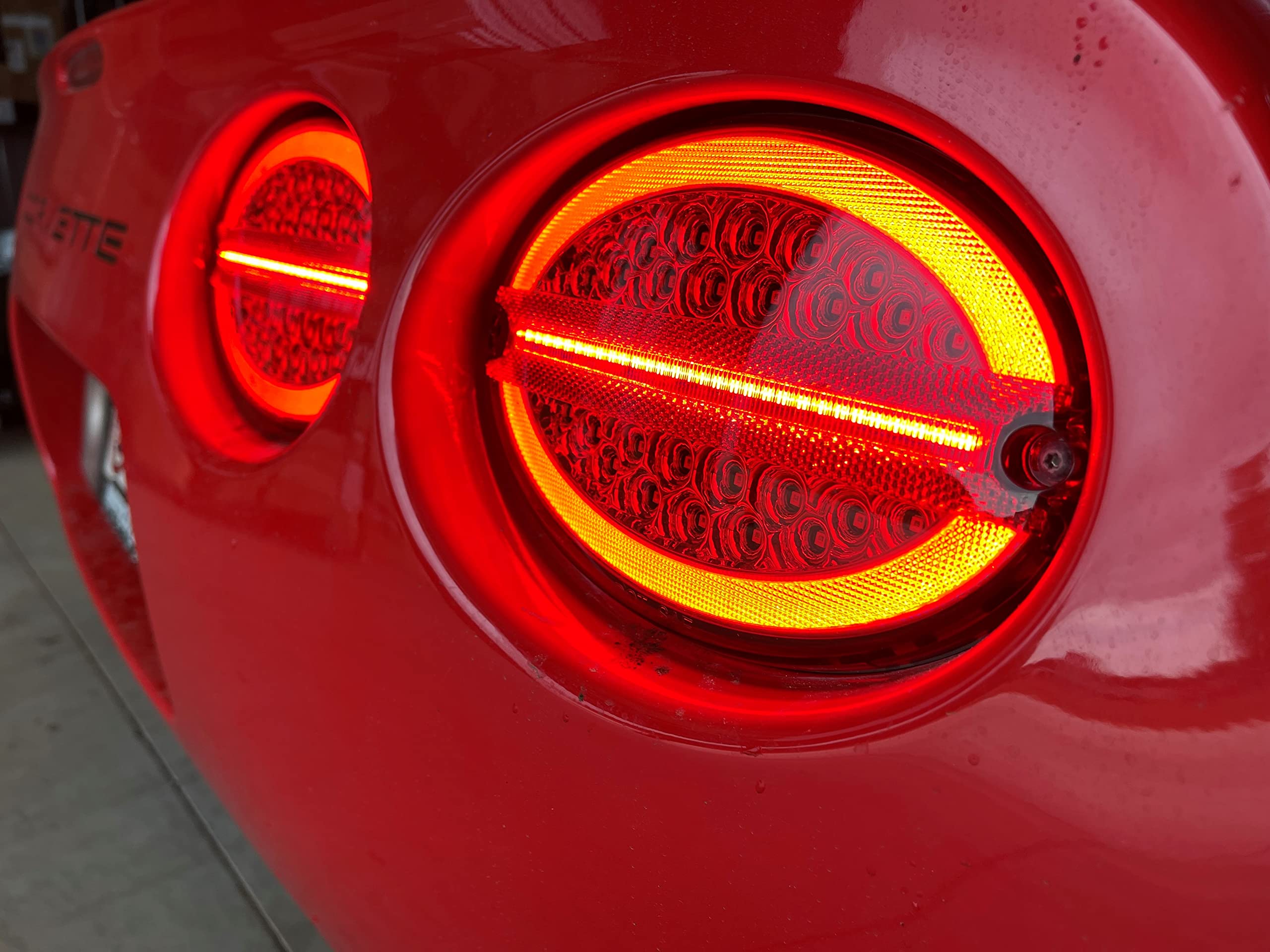 1997-2004 C5 Corvette LED Tail Lights - Red Lens G3 Laser Style with Hyper Flash Harness | High Visibility Brake Lights for Night Driving & Car Shows