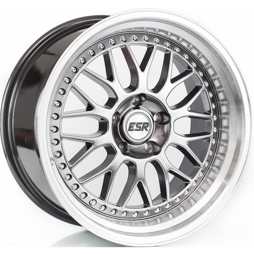 18x8.5 5x114.3 +30 73.1 Hyper Silver SR01 Machine Lip Alloy Wheels - Perfect for Honda Civic, Accord, Acura TL & Other 5-Lug Vehicles