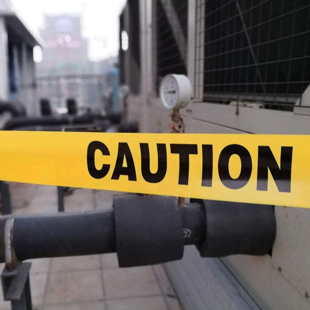 3 Inch x 1000 Feet Yellow Caution Warning Tape - Non-Adhesive Barricade Tape for Police, Crime Scenes & Construction Safety | Heavy Duty Hazard Tape for Crowd Control, Danger Zones & Work Area Marking