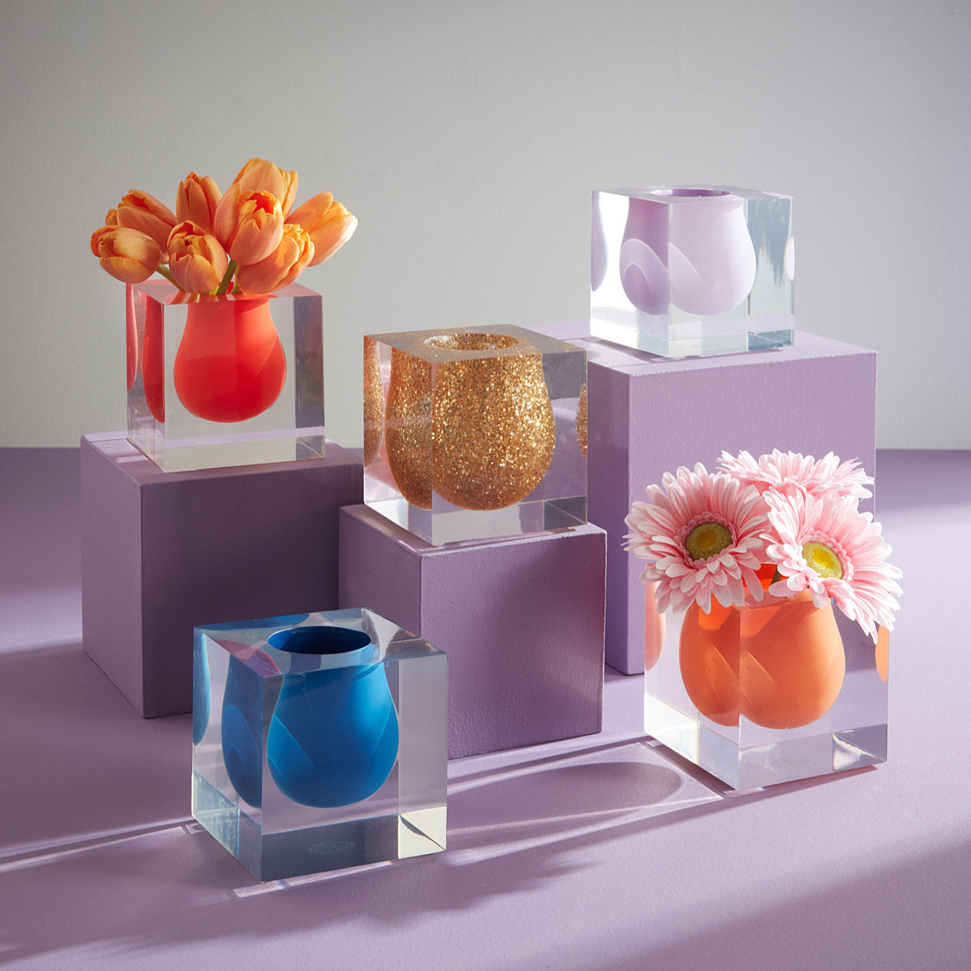 Bel Air Mini Scoop Vase - Small Ceramic Flower Vase for Home Decor, Office Desk, Wedding Centerpieces & Gift Giving
