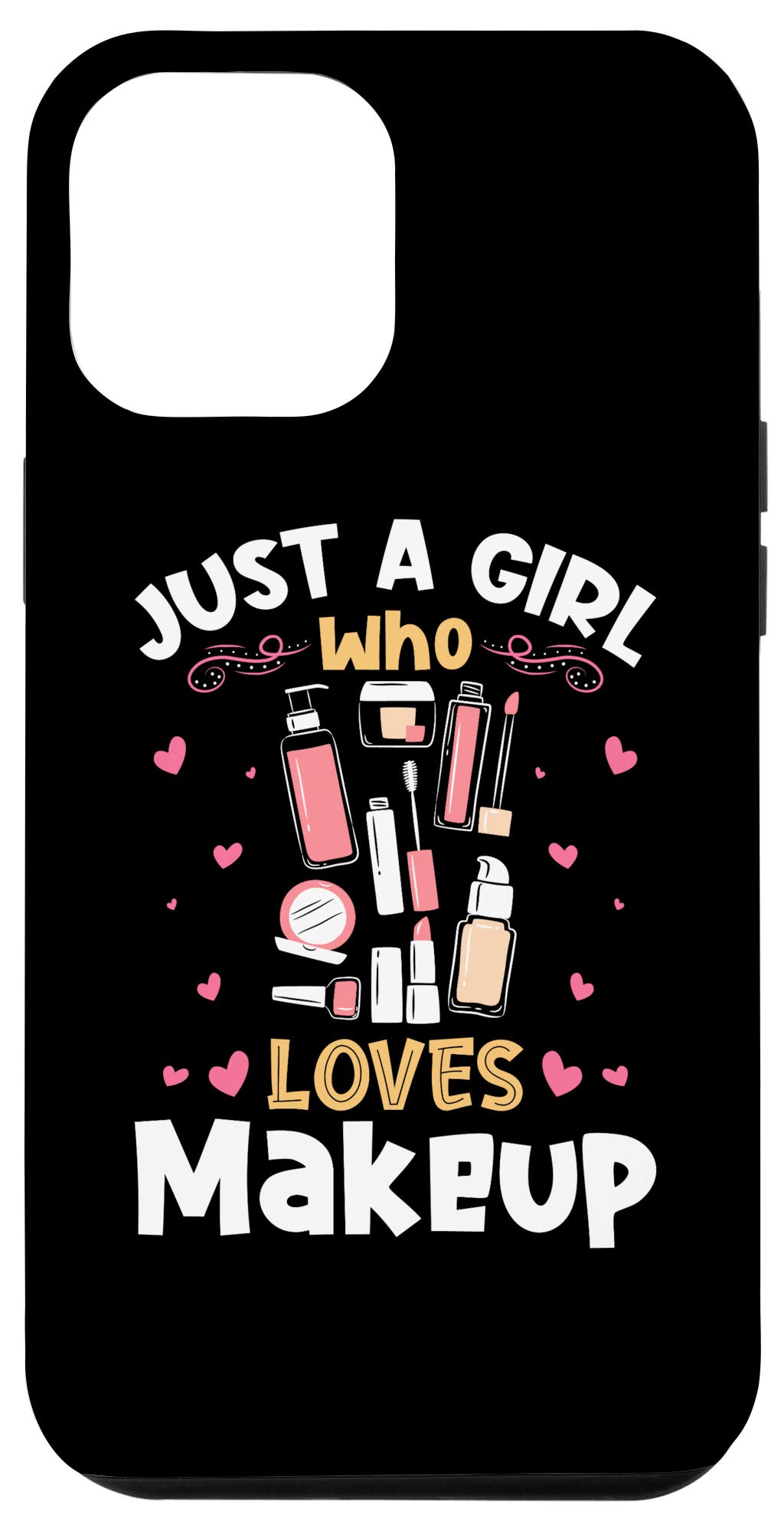 iPhone 12 Pro Max Case for Girls - Cute Makeup Themed Protective Phone Cover - Perfect for Everyday Use, School, Work & Travel