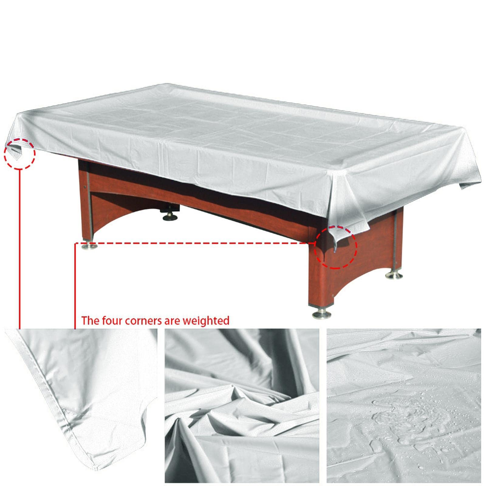 Heavy Duty Waterproof Pool Table Cover - 7 Ft Dustproof Snooker Billiard Table Protector for Indoor & Outdoor Use | Folding Design for Easy Storage | Perfect for Patio, Garage, or Vehicle Protection