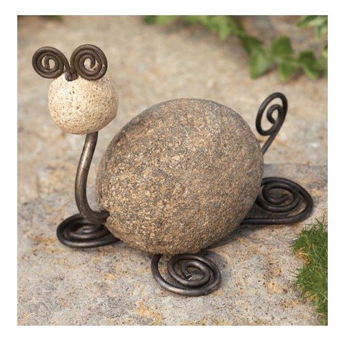 Handmade Ancient Graffiti Tortoise River Stone Sculpture with Decorative Wire - Perfect for Home Decor, Zen Garden Accent & Unique Gift Idea