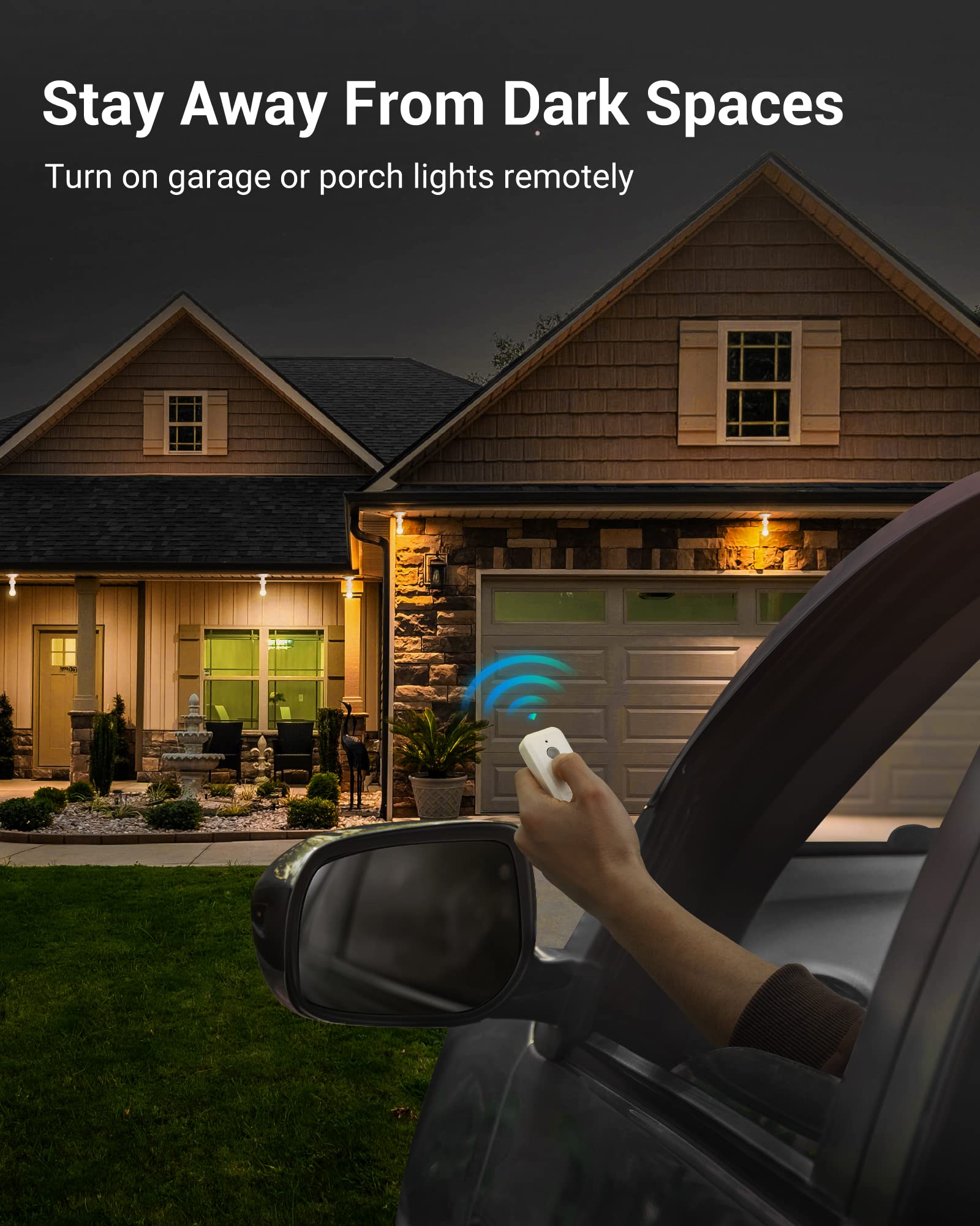 DEWENWILS Wireless Remote Control Light Bulb Socket - E26/E27 Base Smart Switch Kit with Controller for Pull Chain Fixtures | No Wiring Needed, ETL Certified | Perfect for Bedroom, Living Room & Outdoor Lighting