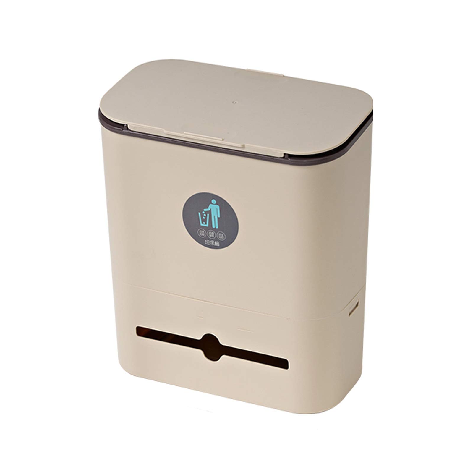 Tingting1992 1.5 Gallon Compost Bin with Lid - Hanging Kitchen Trash Can for Cabinet Door, Wall Mounted Under Sink Garbage Can, Step Trash Bin for Organic Waste | Perfect for Small Spaces, Composting & Eco-Friendly Homes