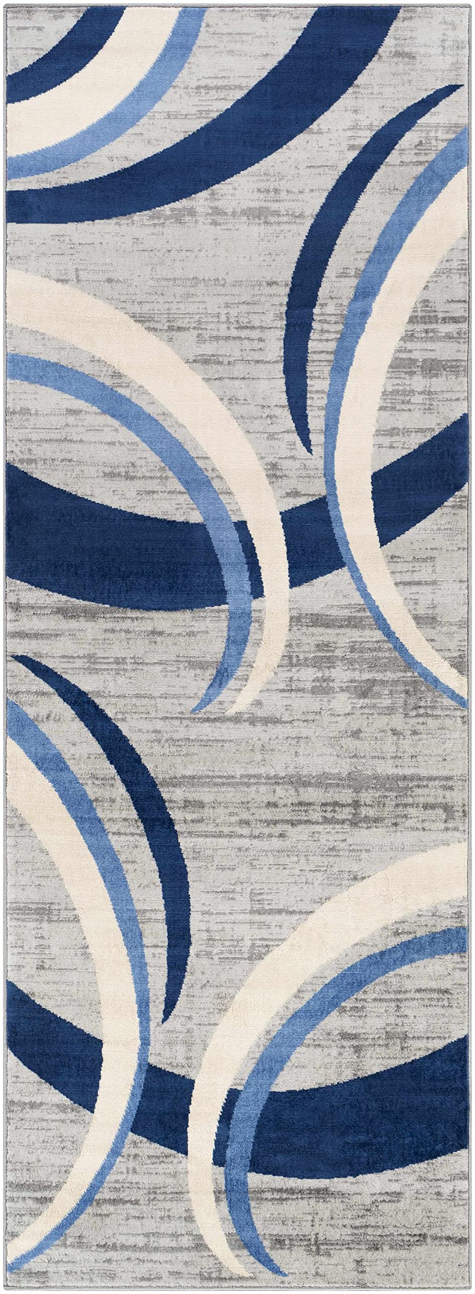 Modern Hauteloom Yeadon Area Rug for Living Room & Bedroom - Blue, Gray, Ivory - 8'10