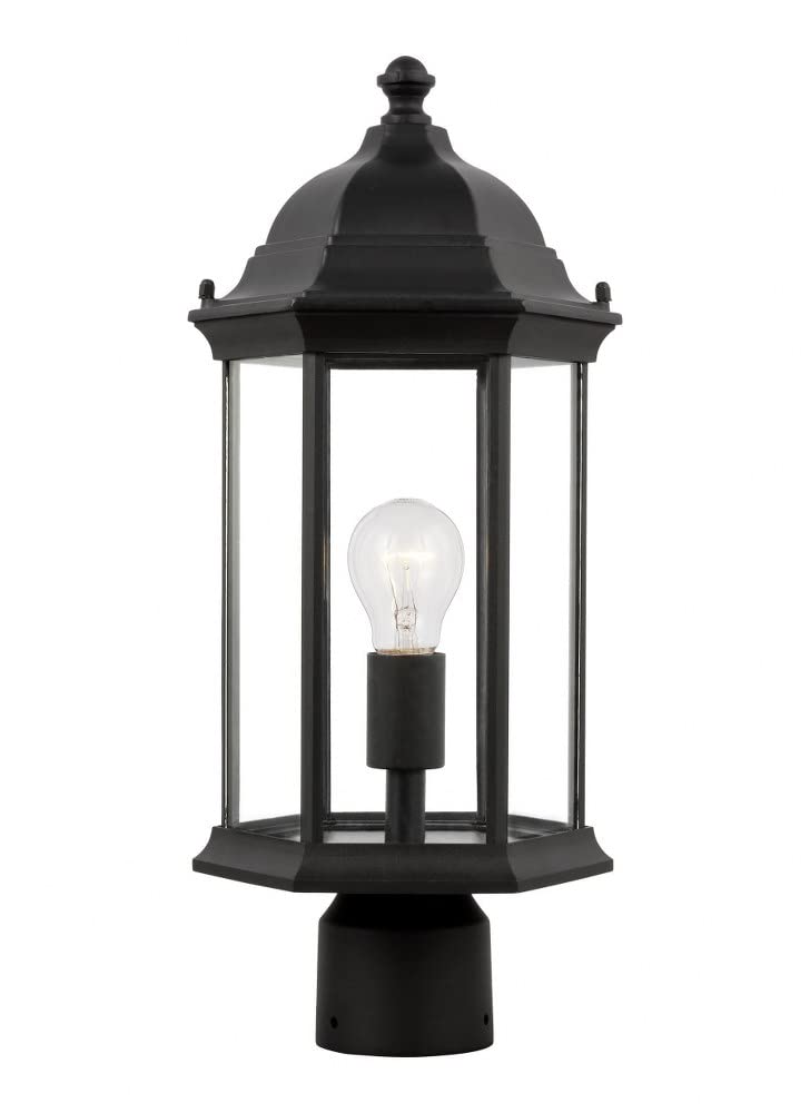 Antique Bronze Outdoor Post Lantern - 1 Light Medium Traditional Fixture with Incandescent Lighting - Perfect for Porch, Garden, Pathway and Driveway Lighting