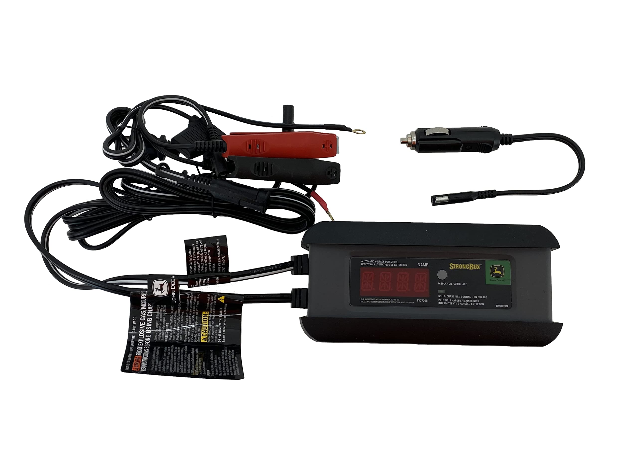 Original John Deere TY27265 Battery Charger - OEM Replacement for Lawn Tractors & Mowers - Perfect for Home Lawn Care & Farm Equipment Maintenance