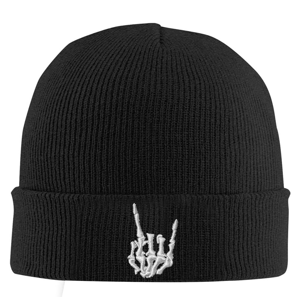 Skull Beanie Hat for Men & Women - Skeleton Hand Knit Winter Beanie with Soft Acrylic Warm Cuff | Perfect for Cold Weather, Outdoor Activities & Streetwear Fashion