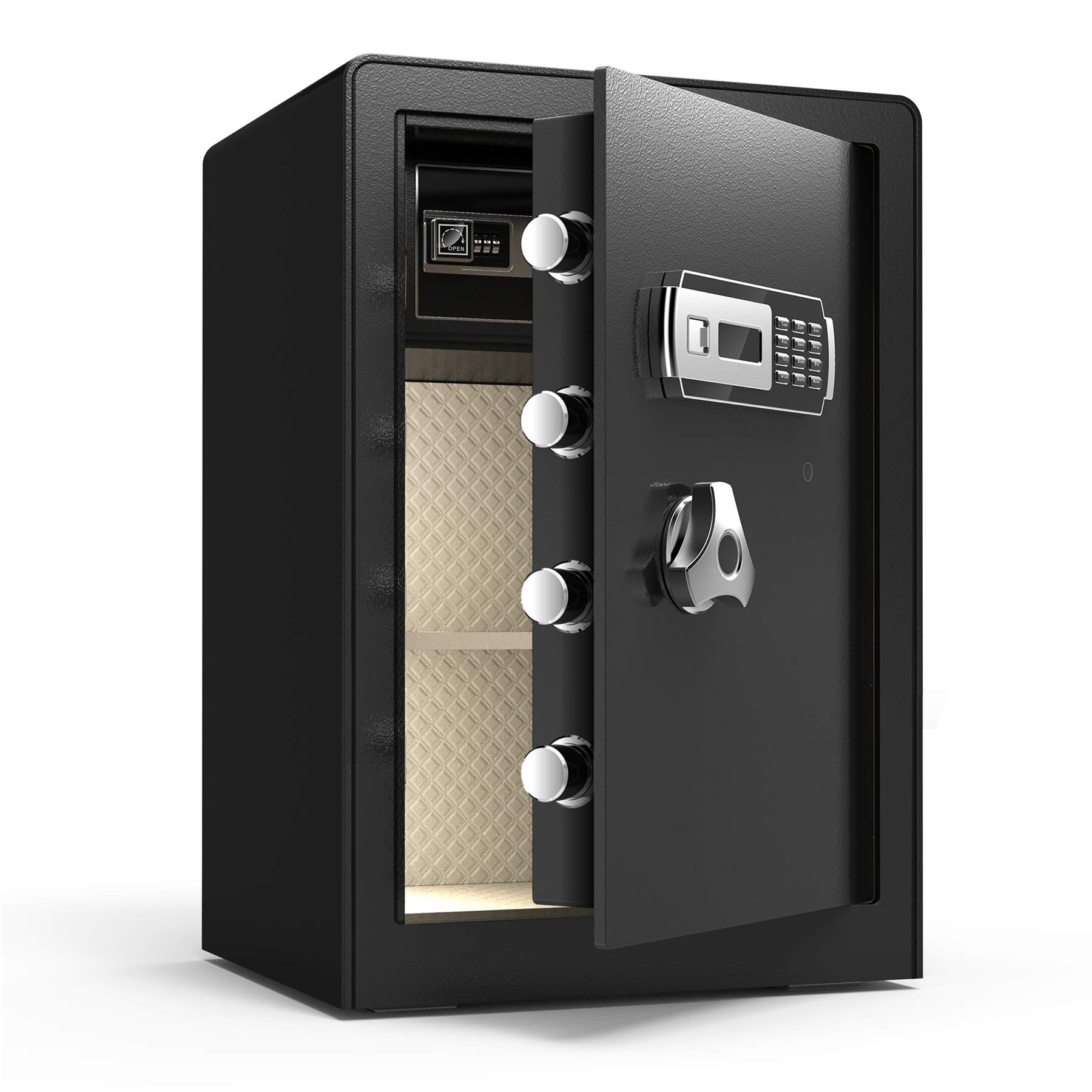 Memzuoix 2.3 Cubic Feet Digital Security Safe Box - Home & Office Safe with Dual Protection Key Lock & Password - Perfect for Documents, Jewelry, Cash, and Valuables Storage