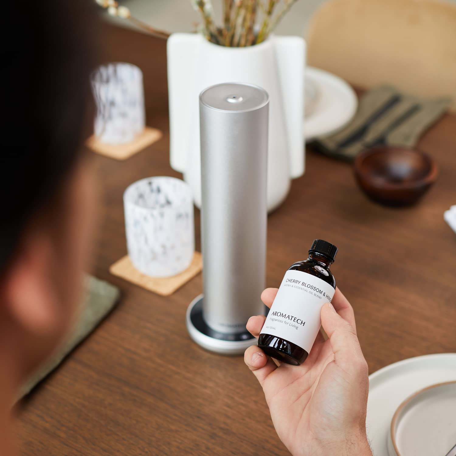 AromaTech Cherry Blossom & Hinoki Essential Oil for Diffusers - 120ml | Relaxing Aromatherapy for Home, Spa & Office