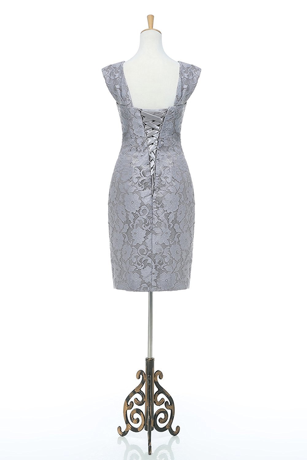 Elegant 3/4 Sleeve Lace Chiffon Mother of the Bride Dress - Formal Evening Gown in Gray - Size 26W - Perfect for Weddings, Receptions & Special Occasions