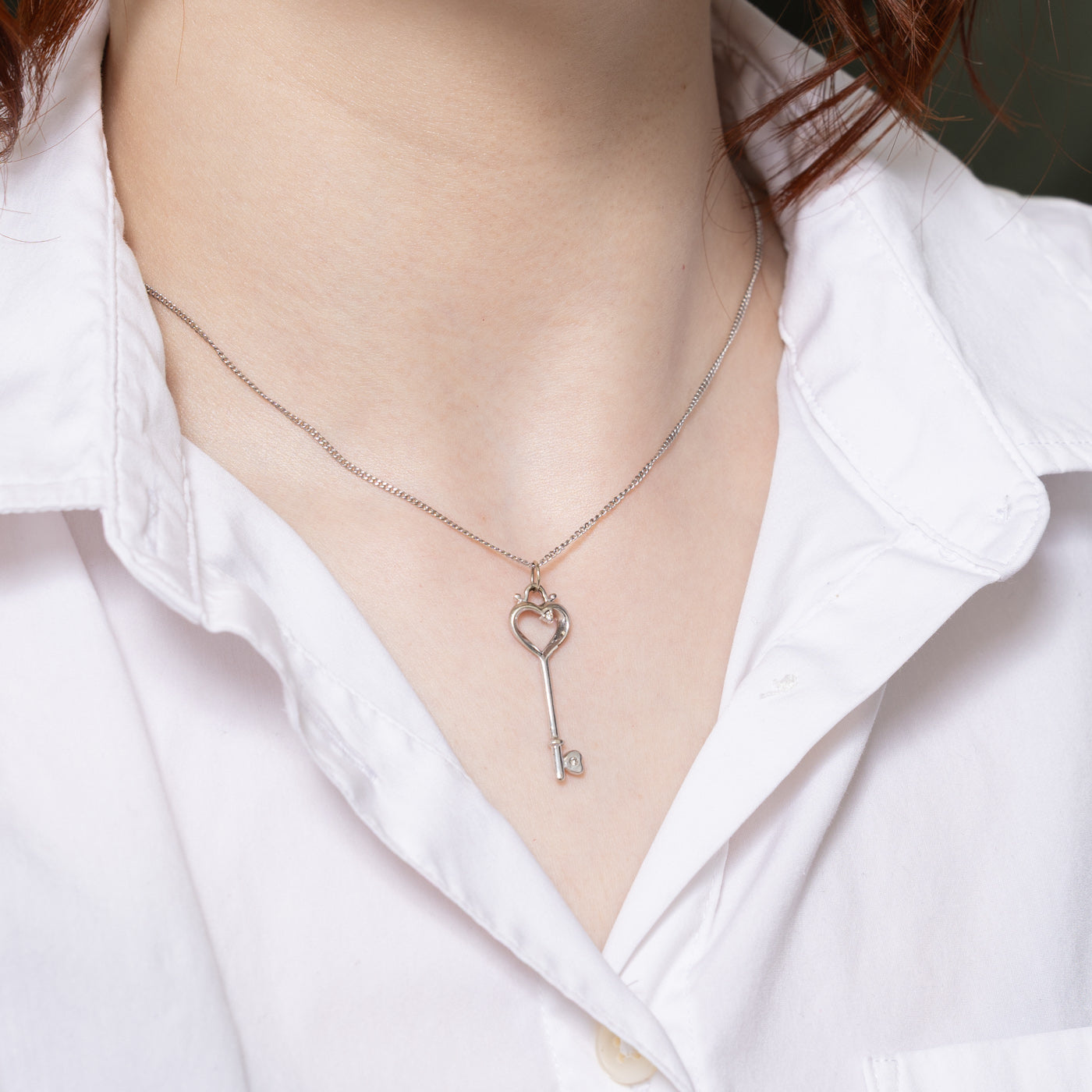 0.02ctw Diamond Heart Key Pendant Necklace - Elegant 14K Gold Jewelry for Women | Perfect Gift for Valentine's Day, Anniversary & Special Occasions