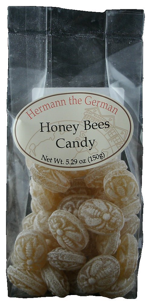 Hermann the German Bavarian Hard Candy - Honey Bees Flavor - 5.29oz (150g) - Authentic German Treat for Parties, Gifts & Sweet Cravings