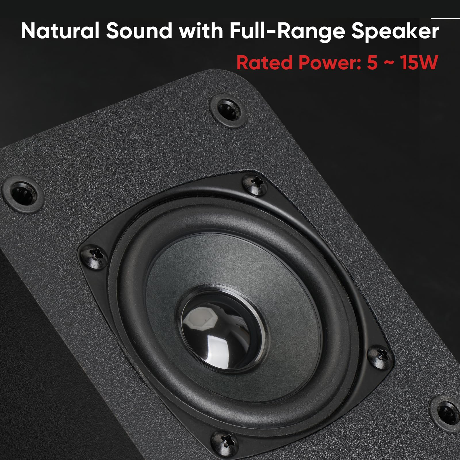 Saiyin Wall Mount Passive Speakers - Indoor Rear Surround Sound Stereo Speakers for Midrange & High-Frequency, Passive Bookshelf Speakers for Home Theater, Receiver or Amplifier Required - Perfect for Living Room and Home Cinema Setup