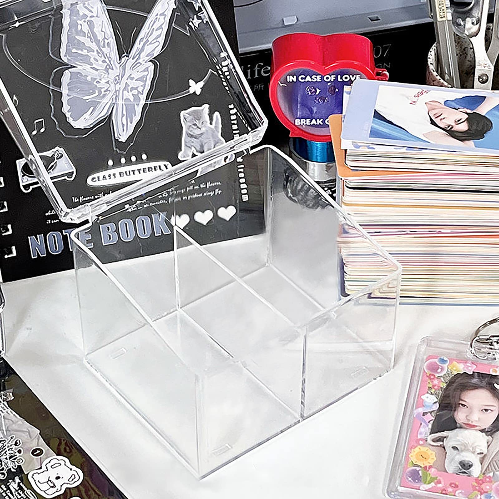 1 PCS Transparent Photocard Storage Box - 2 Grids Photo Card Holder & Collection Organizer for K-Pop, Trading Cards, Polaroids - Perfect for Collectors, Fans, and Organizing Memories