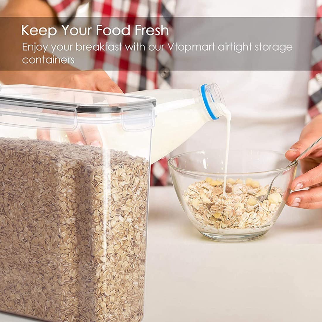 4-Piece Airtight Food Storage Container Set - 2.5L BPA-Free PP Plastic Cereal, Snack & Sugar Organizers - Perfect for Kitchen Pantry Organization & Bulk Food Storage
