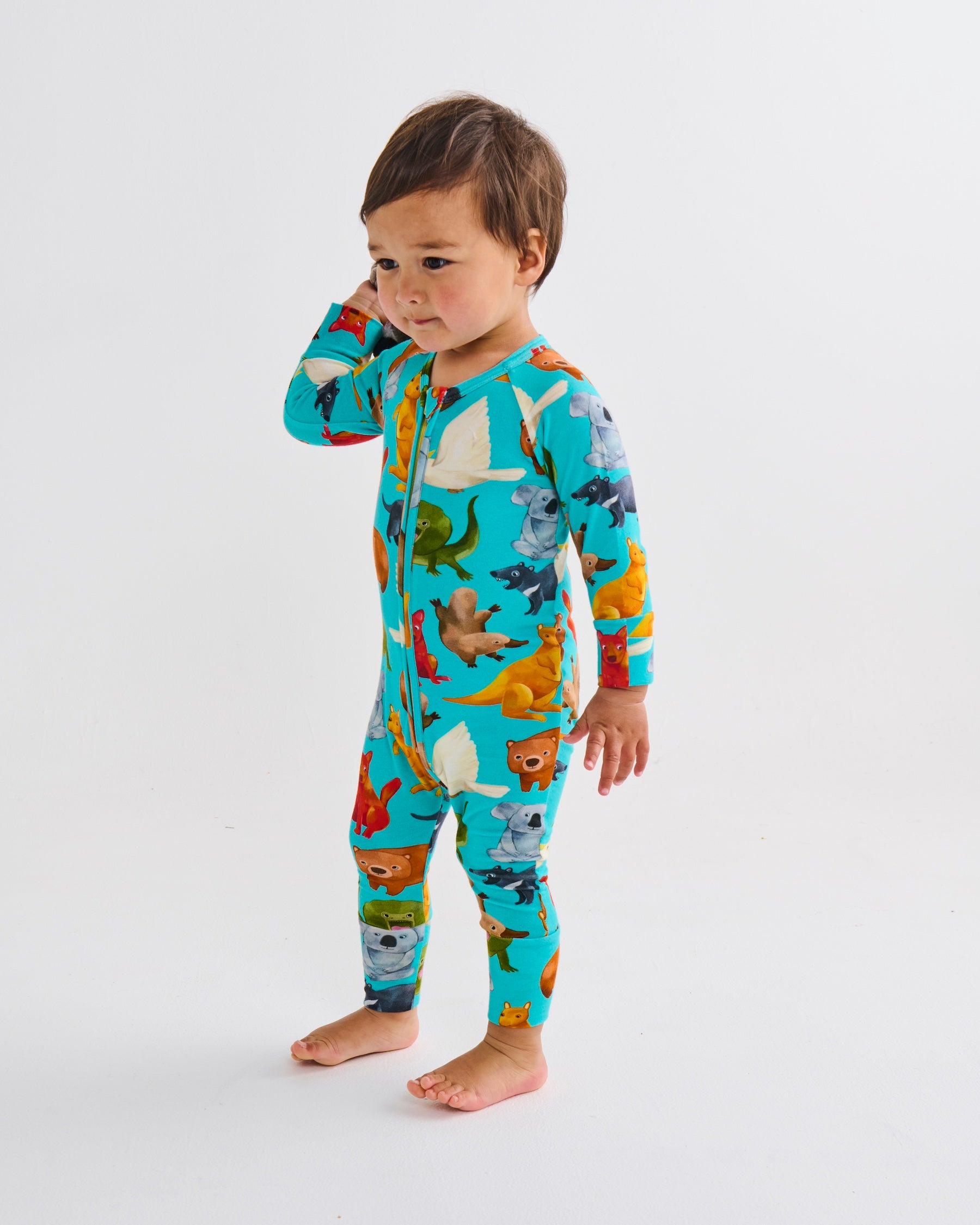 Organic Long Sleeve Zip Romper for Babies & Toddlers - Soft Cotton Jumpsuit with Kangaroo Pocket - Cozy Home & Outdoor Playwear (0-24 Months)