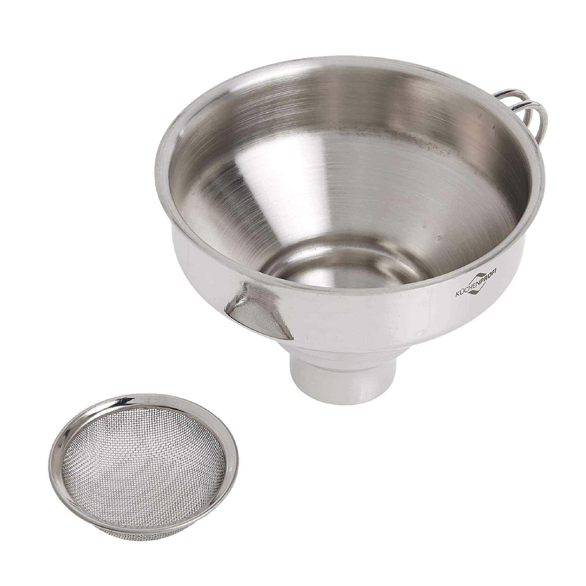 Premium 18/10 Stainless Steel Kitchen Funnel with Removable Filter - 5 Inch Silver for Cooking, Baking, Oil & Liquid Transfer - Dishwasher Safe Durable Funnel for Home & Professional Use