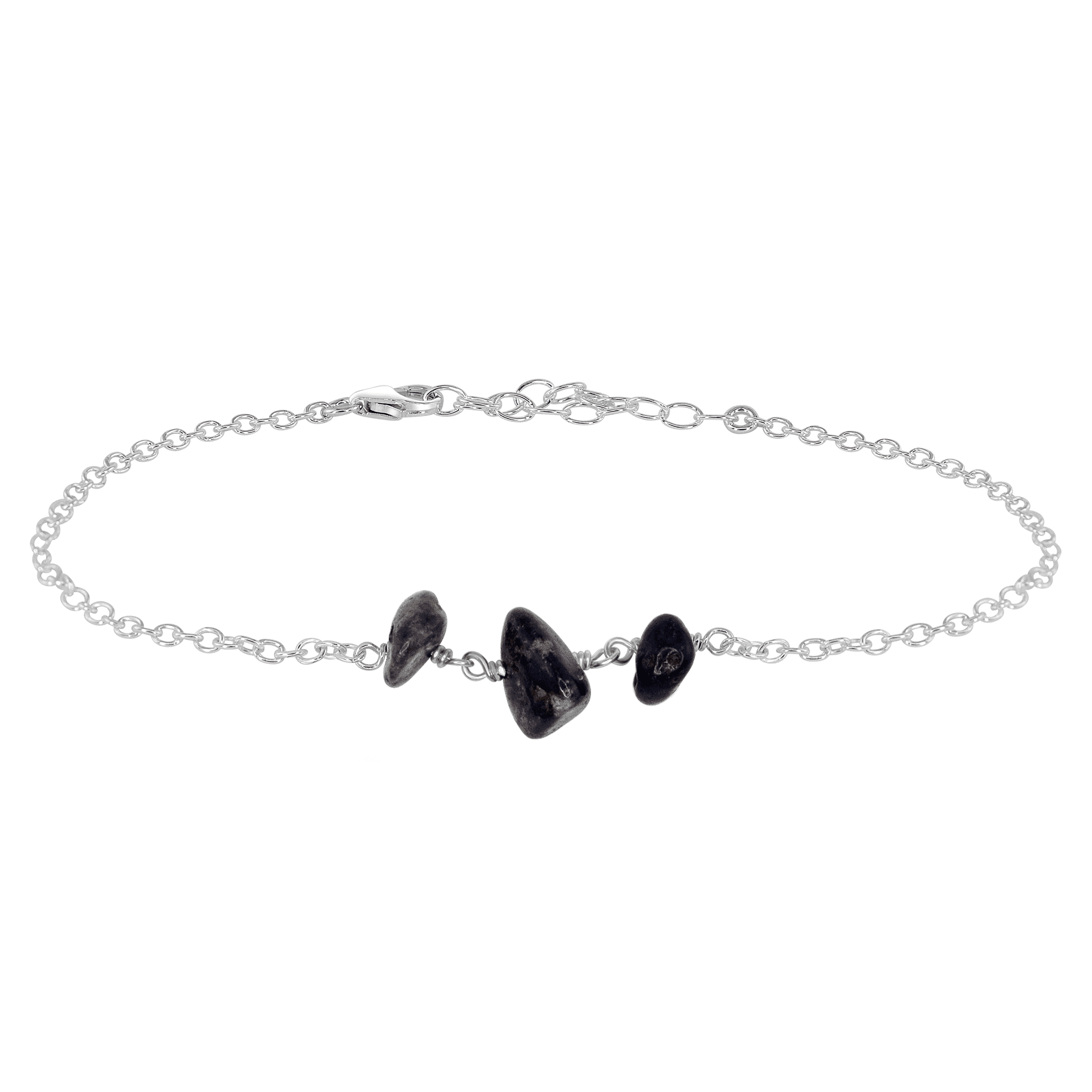 Elegant Sapphire Beaded Chain Anklet - Adjustable Sterling Silver Ankle Bracelet for Women | Perfect for Beach, Summer & Boho Fashion