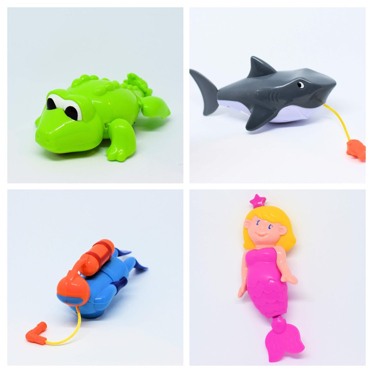 Bath Buddies Wind Up & Pull String Bath Toys for Toddlers - Fun Waterproof Bathtub Toys for Kids, Babies & Infants - Perfect for Sensory Play, Learning & Splashing