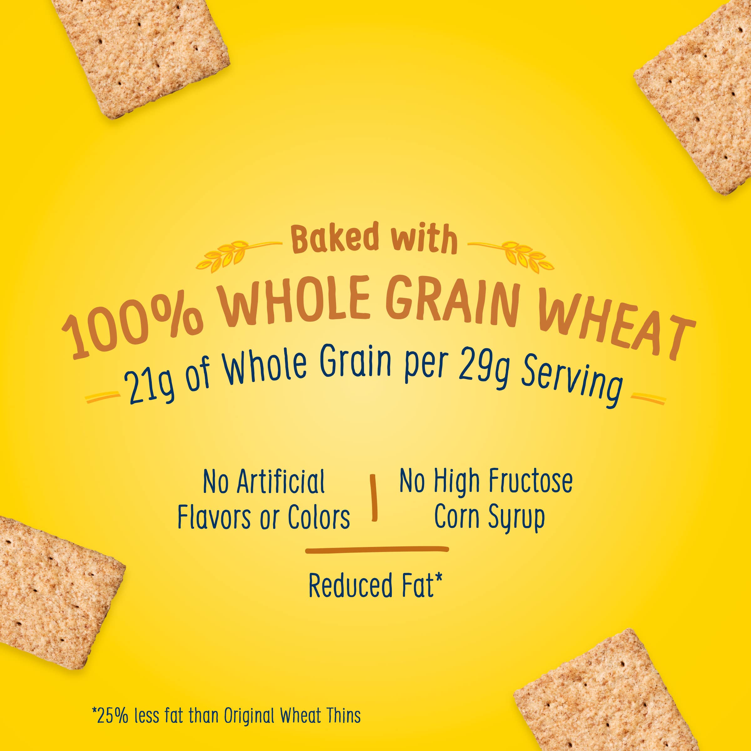 Wheat Thins Reduced Fat Whole Grain Wheat Crackers - Healthy Snack for Kids & Adults - 8 oz Pack - Perfect for Lunchboxes, Office Snacks & Party Platters