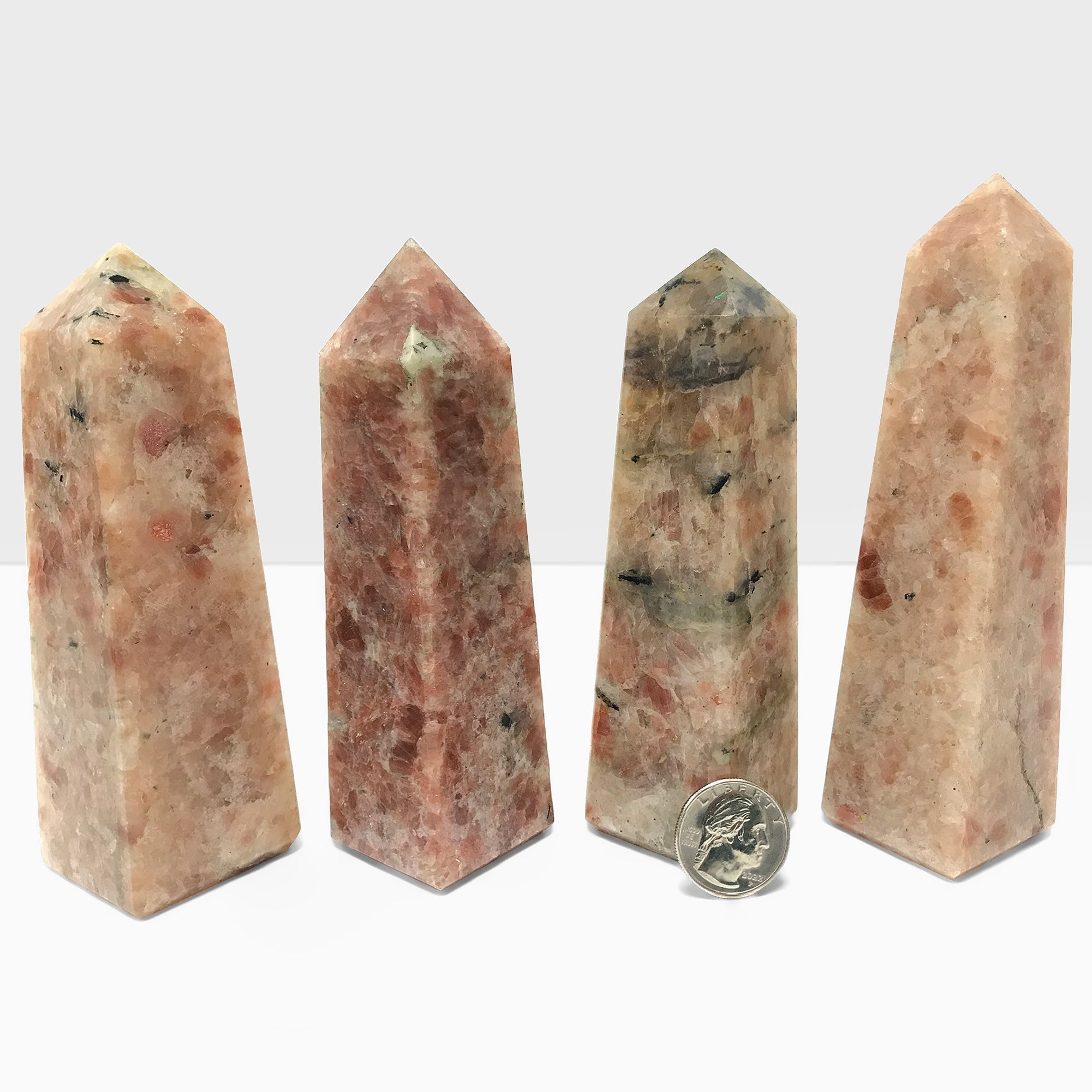 Natural Sunstone Crystal Obelisk Tower - Hand Carved Healing Stone for Home Decor, Meditation & Feng Shui | 12-Inch Decorative Obelisk for Office Desk, Altar & Spiritual Space