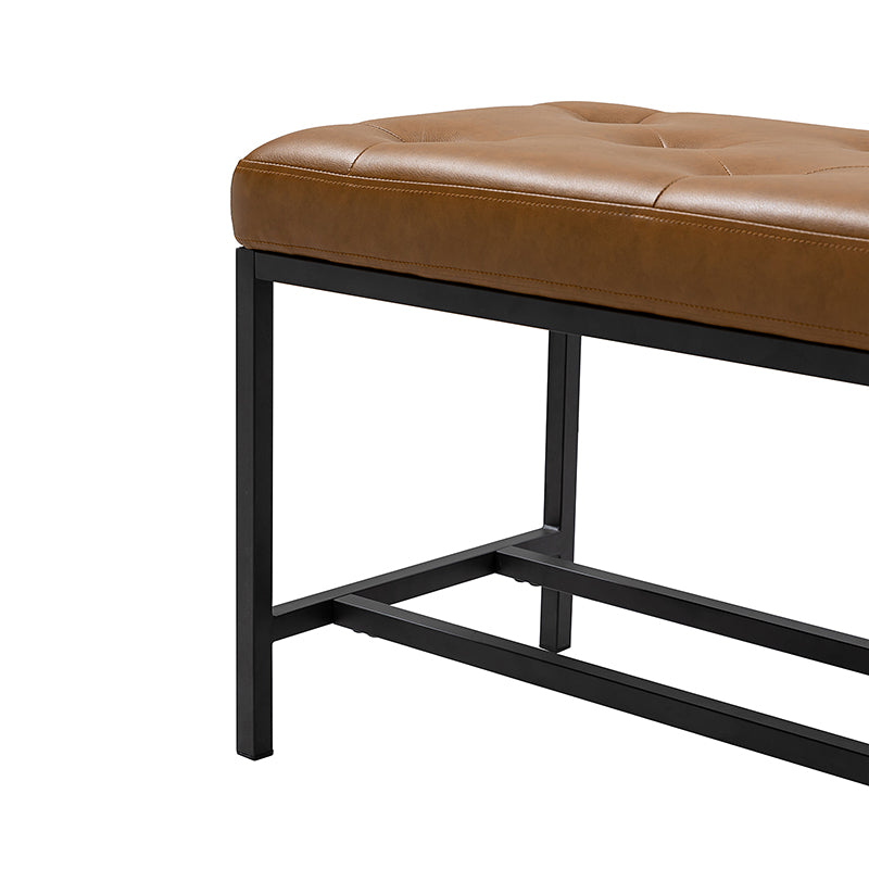 Johannes Upholstered Bench - Stylish Storage Ottoman with Tufted Cushion, Modern Entryway Bench for Bedroom, Living Room & Hallway - Perfect for Seating, Storage & Home Decor